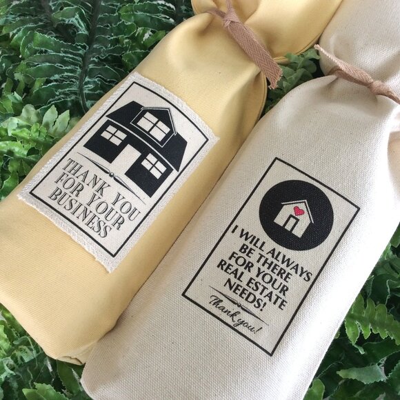 REAL ESTATE REALTOR Set of 10 Wine Gift Bags for Baskets Closing Gift, New Home - Picture 4 of 5